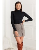 Checkered mini skirt with ruffles, black 0379 - Online store - Boutique